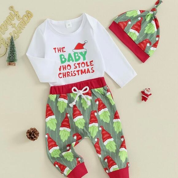 NWT Baby 3–6 Months Christmas 3-Piece Outfit Set - Picture 1 of 11